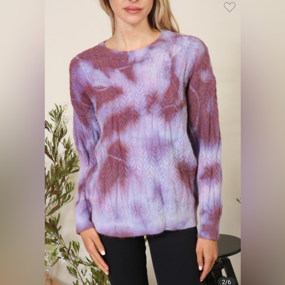 Lumiere Purple Tie Dye Women's Sweater - Picture 2 of 7